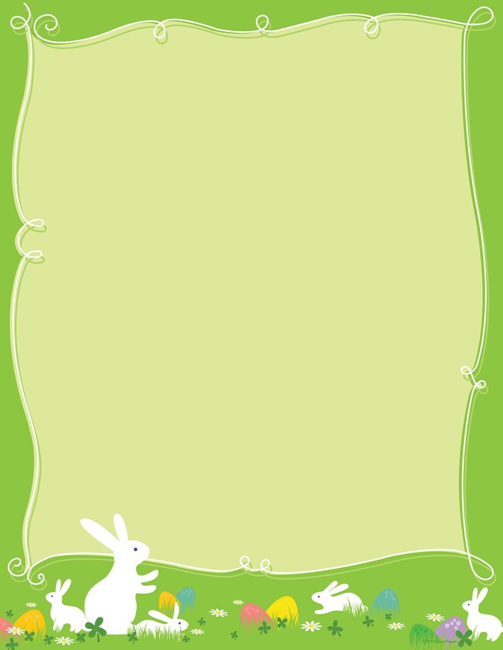 Great Papers! Hippity Hop Easter Stationery Letterhead, Invitations and Announcements, Printer Friendly, 8.5"x11", 80 Pack